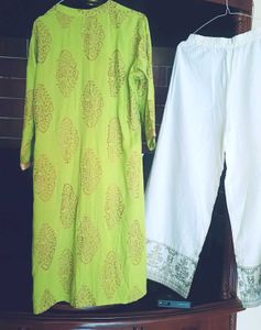 Green Kurti Set