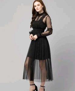 teal net western dress