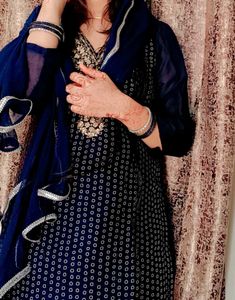 Elegant Navy Blue Kurta