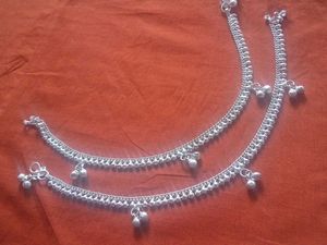 Silver Anklets with Bells