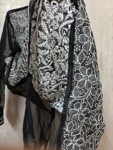 Black Chikankari Embroidered Kurta
