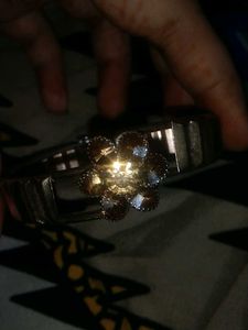 Silver &amp; Rose Gold Tone Bangle Bracelet