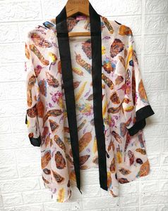 🎁Buy 2 Get 1 Free 🎁Feather Print Kimono