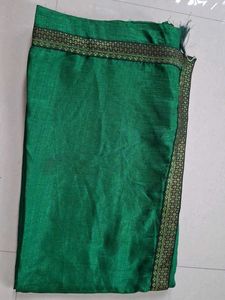 Green Saree with Gold Border