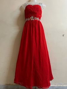 Pintrest Padded Balloon Red Designer Gown🥰💗