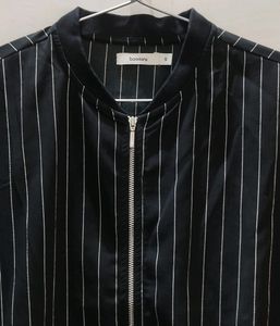 Bossini Black &amp; White Striped Jacket (Women)