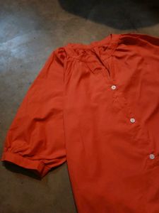 Vintage Orange Button-Front Dress