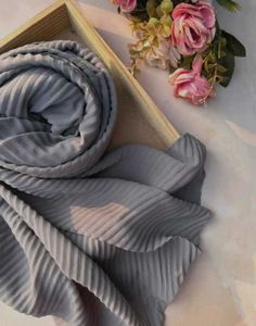 Grey Pleated Hijab
