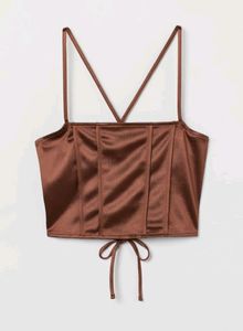 H&amp;M brown Satin top