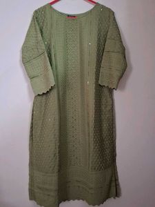 Sea Green And Brick Red Kurtas