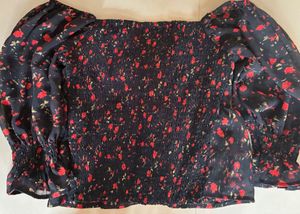 Floral Print Tie-Front Top