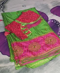 GREEN&PINK SAREE