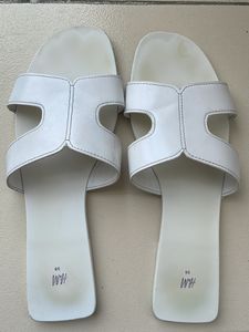 White HM Slippers