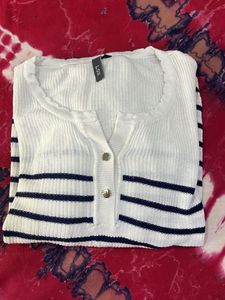 Striped Long Sleeve Cardigan