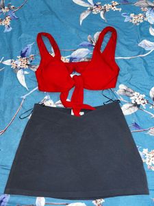 2 Sexy Tops & Mini Skirt Combo