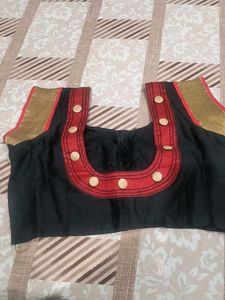 Green &amp; Gold Sari Blouse