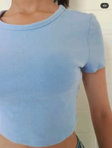 Blue ZARA Crop Top
