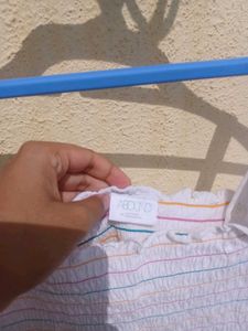 Striped white Crop Top