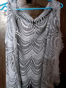 Net Grey Colour Fancy Shrug
