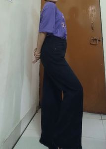 High Waisted Black Wide Leg Jeans