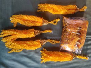 10 Yellow Tassel Decorations - Craft Supplies