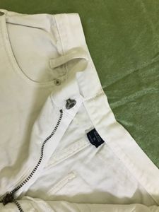 Highrise White Denim Shorts Waist 28