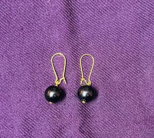 Big Black pearl Hoops Combo