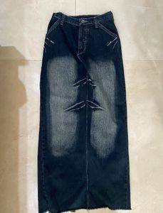 🔔Y2K Vintage Wash Denim Maxi Skirt🔔