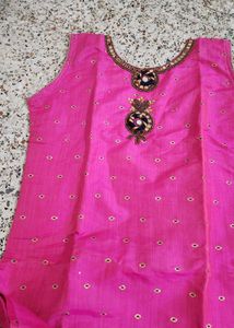Pink Embroidered Kurta Material