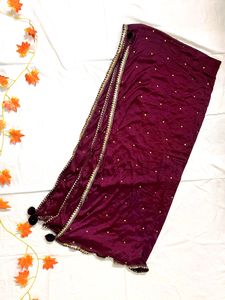 Dark Purple Georgette Sharara For Party/Shaadi