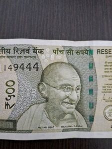 4FA 149444; Rupees 500 Rare Bank Note