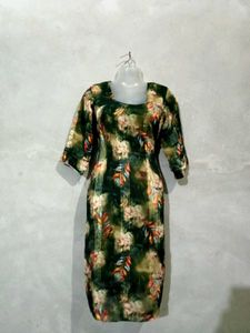 Green Printed Suit