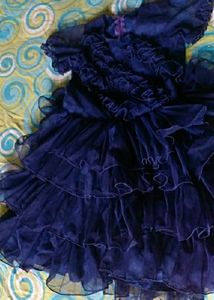 Very Cute Blue Net Frock For 5 Years Old Girl