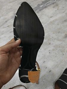 Striped Heeled Sandals