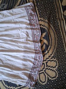 Embroidered White Ethnic Kurta
