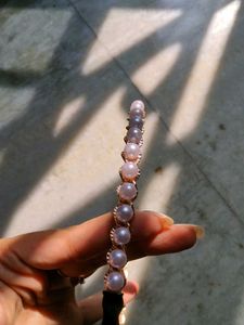 Pink Pearl Embellished Royal Hairband