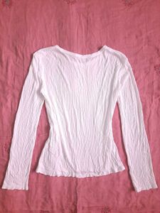Zara Ribbed White Pullover