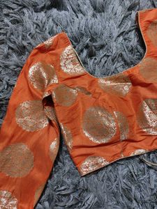 Banarasi Blouse Orange Color