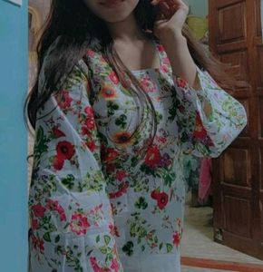 Floral Print Pakistani Short Kurti