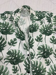 Leaf Print Casual Shirt