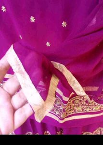 Purple Embroidered garara Suit