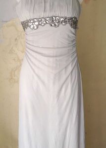 Elegant Silver Embellished Dress