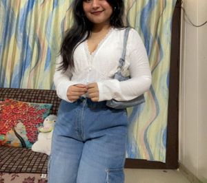 White Lace Trim Top
