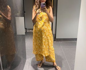 W Kurta Set In Mustard Colour