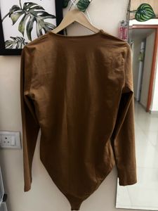Brown Long Sleeve Bodysuit