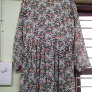 Vintage Floral Print Dress