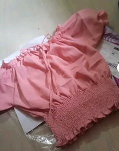 Off-Shoulder Pink Ruffle Top