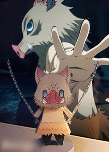 Anime Demon Slayer Inosuke Chibi Figurine(Paper)