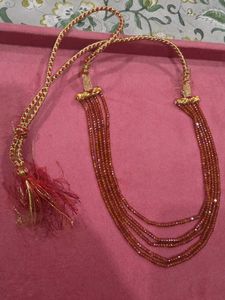 Beaded Layered Necklace Red