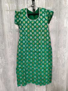 Green Polka Printed Kurti – Custom Made | Lightwei